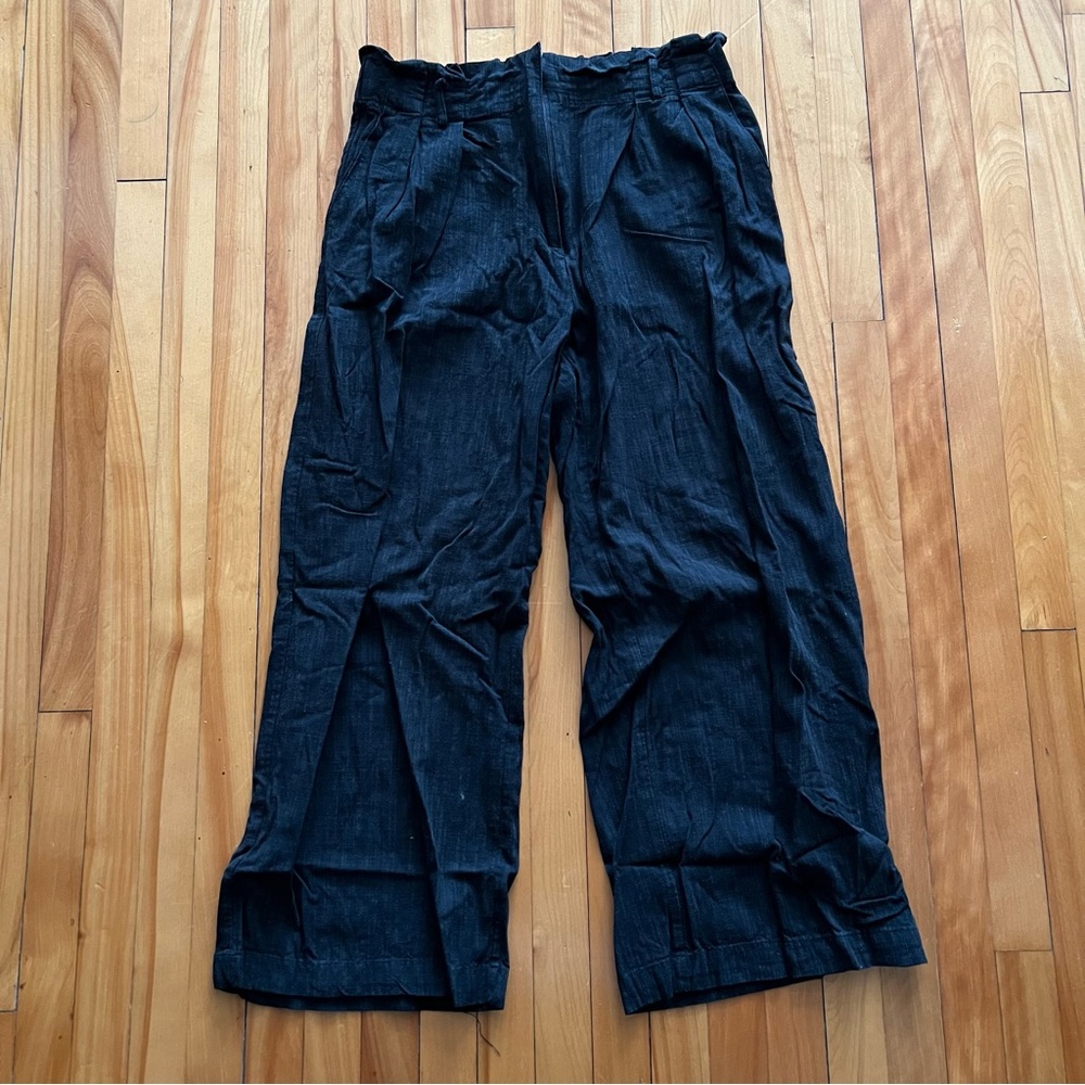 Black Wide-Leg Casual Pants